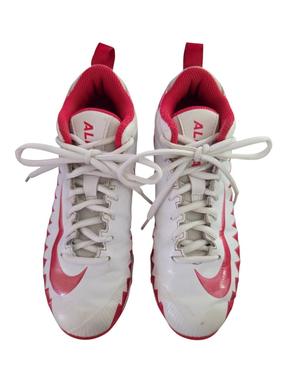 Nike Alpha Menace Football Cleats - White & Red - Size 2.5Y